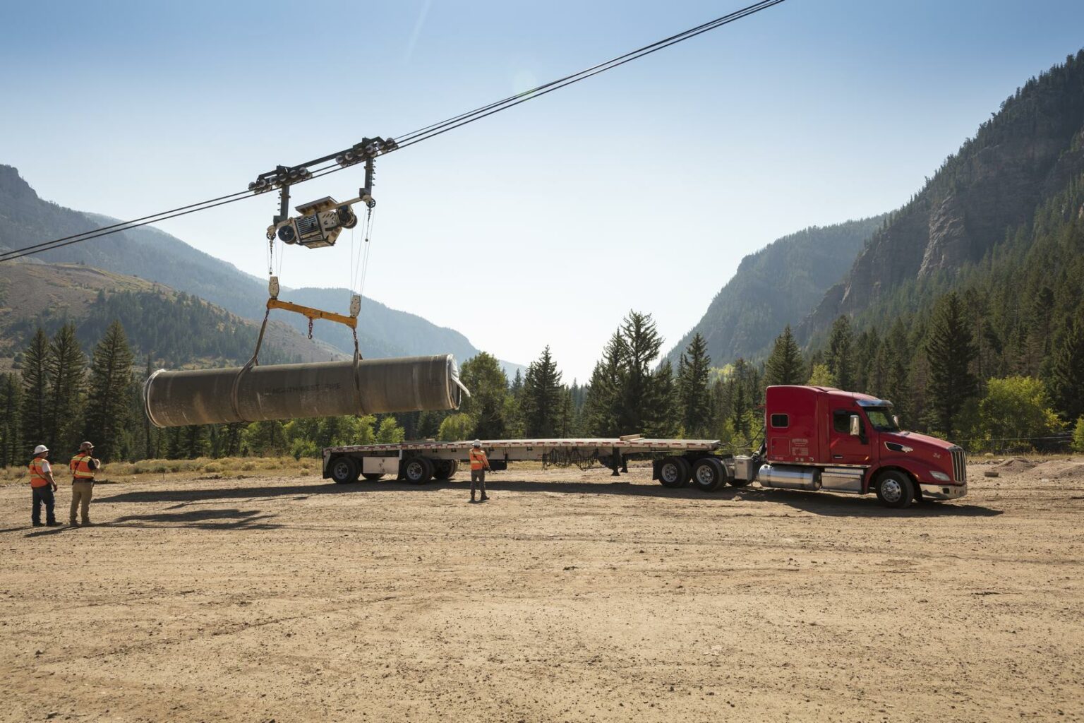 LCS The Cable Crane Company First LCS cable crane system operates